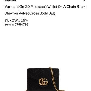 ❌SOLD❌Gucci Marmont Matelasse wallet chevron